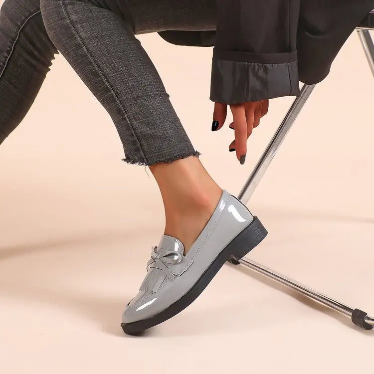 Leather British Tassel Casual Flat Shoes