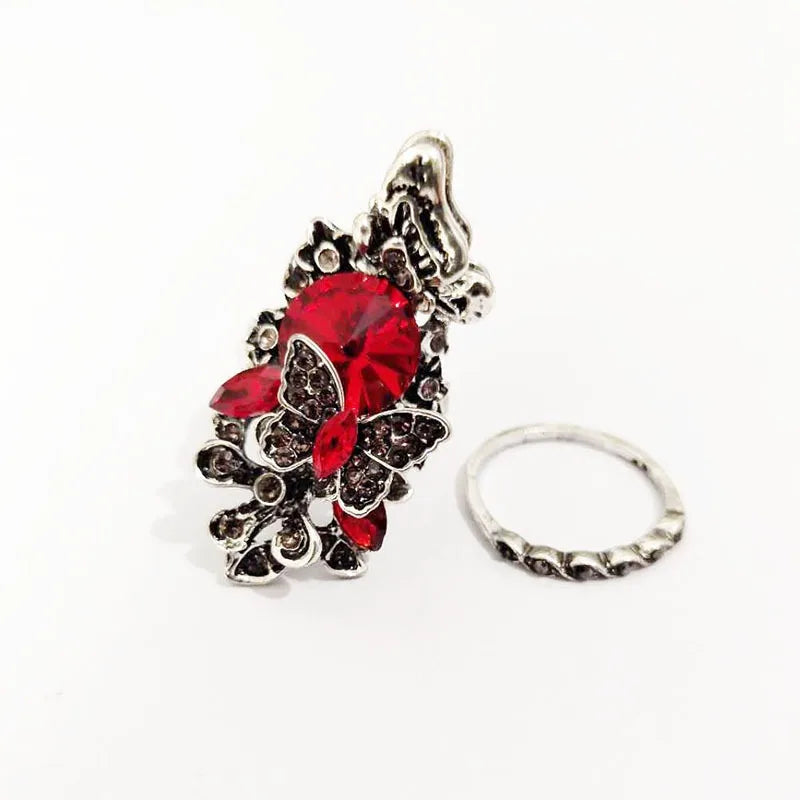 Flower Color Separation Romantic Creative Luxury Gothic Rings