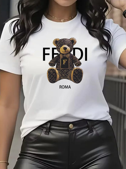 Graphic Short Sleeve  Teddy Bear Shirt