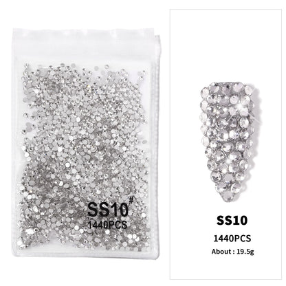 12Gird 3D Glass AB Crystal Nail Art Rhinestones Kit