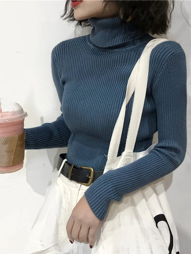 Turtleneck Sweater Korean Slim Pullover Jumper Knitted Sweater