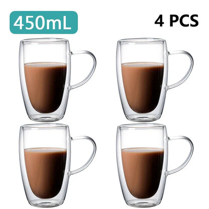 Transparent Glass Coffee Cup Mug