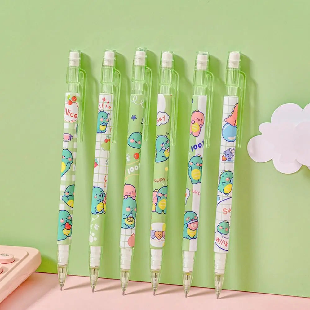 6pcs 0.5mm Capybara Mechanical Pencil Press with Eraser Propelling
