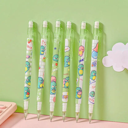 6pcs 0.5mm Capybara Mechanical Pencil Press with Eraser Propelling