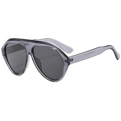 Retro Oversized Pilot Oval Multi Color Lens Sun Glasses