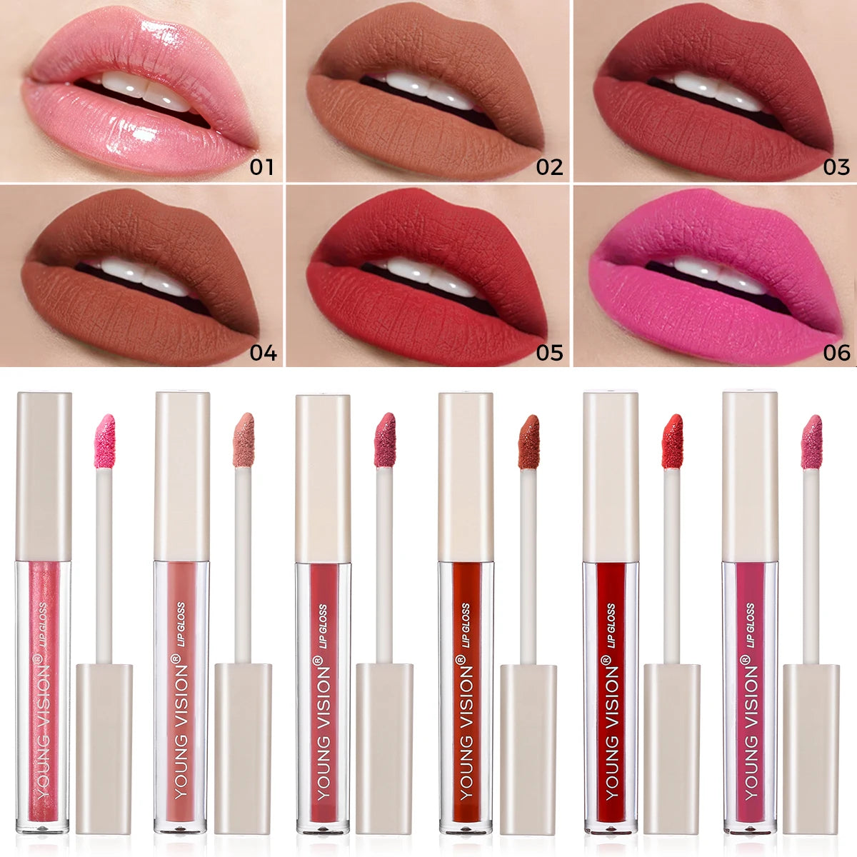 8 pcs matte color lasting lip gloss lipstick set