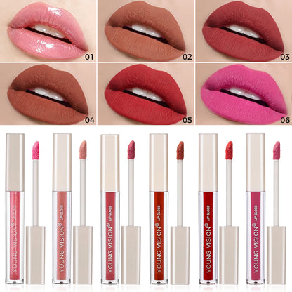 8 pcs matte color lasting lip gloss lipstick set