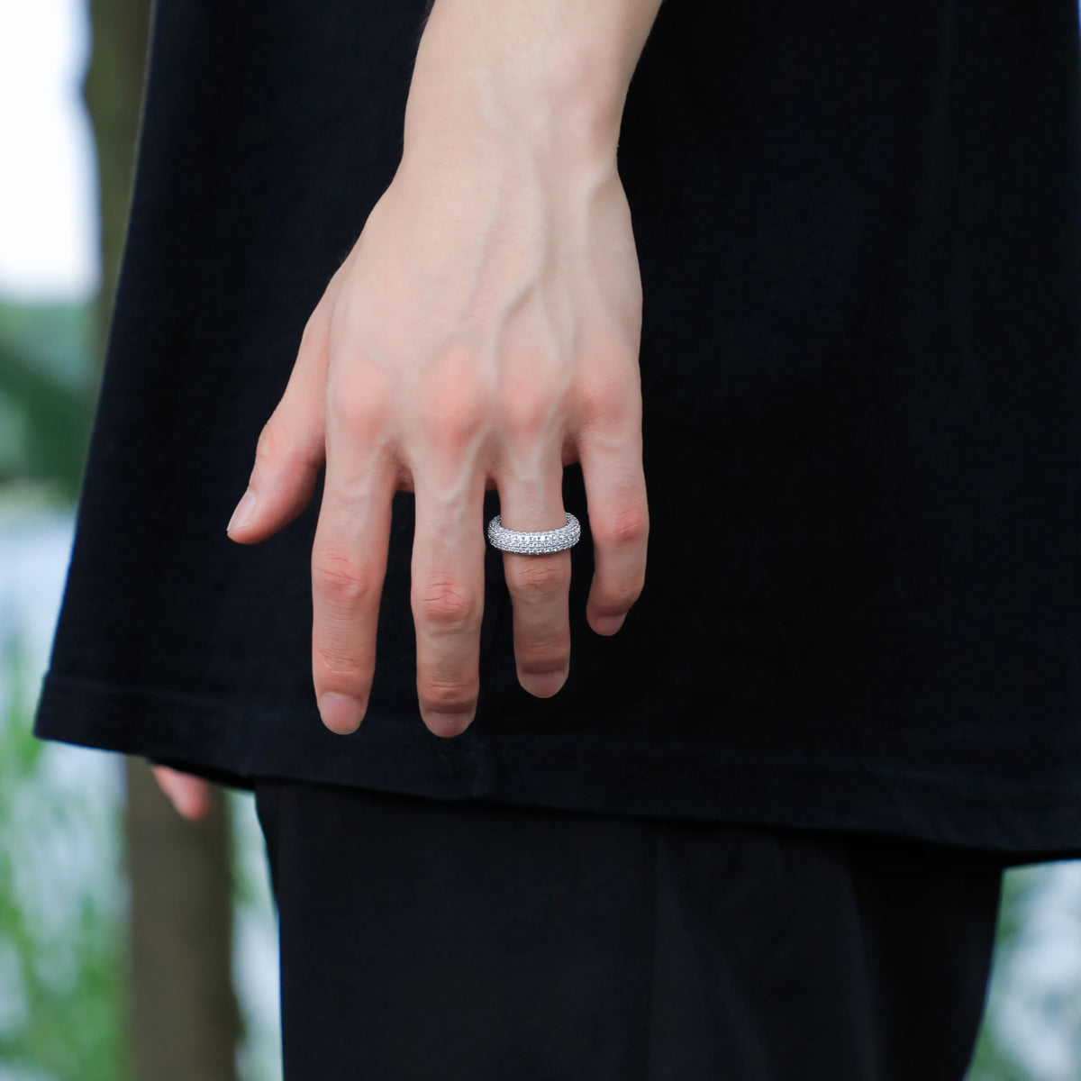 925 Sterling Silver Stamp Full Iced Out Cubic Zirconia Rings