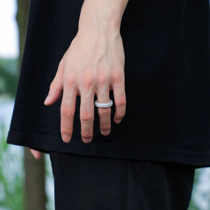 925 Sterling Silver Stamp Full Iced Out Cubic Zirconia Rings