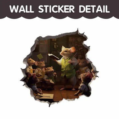 Cartoon Cute Little Mouse Hole Wall Stickers