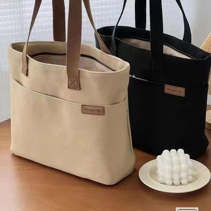 Niche Shoulder Versatile Minimalist Tote Unisex Large Capacity Canvas Handbag