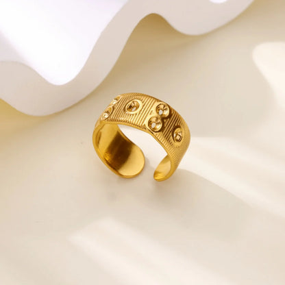 Gold Color Stainless Steel Delicate Flower Rings
