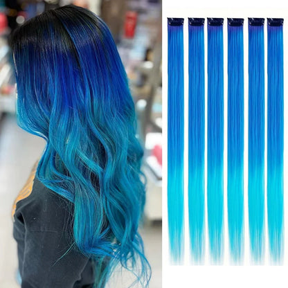 Straight Hair Synthetic Royal Blue wig