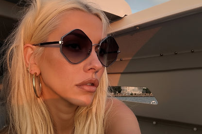 Small Frame Hexagon Punk Polygon Sun Glasses