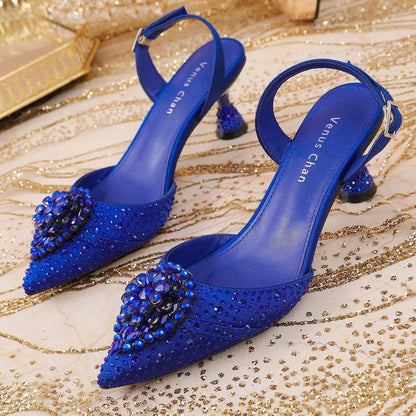 Rhinestone Pointed-Toe Shoes