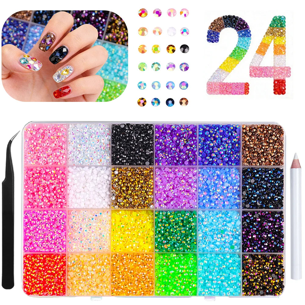 12000Pcs Resin Jelly Rhinestones Multicolor Nail Art