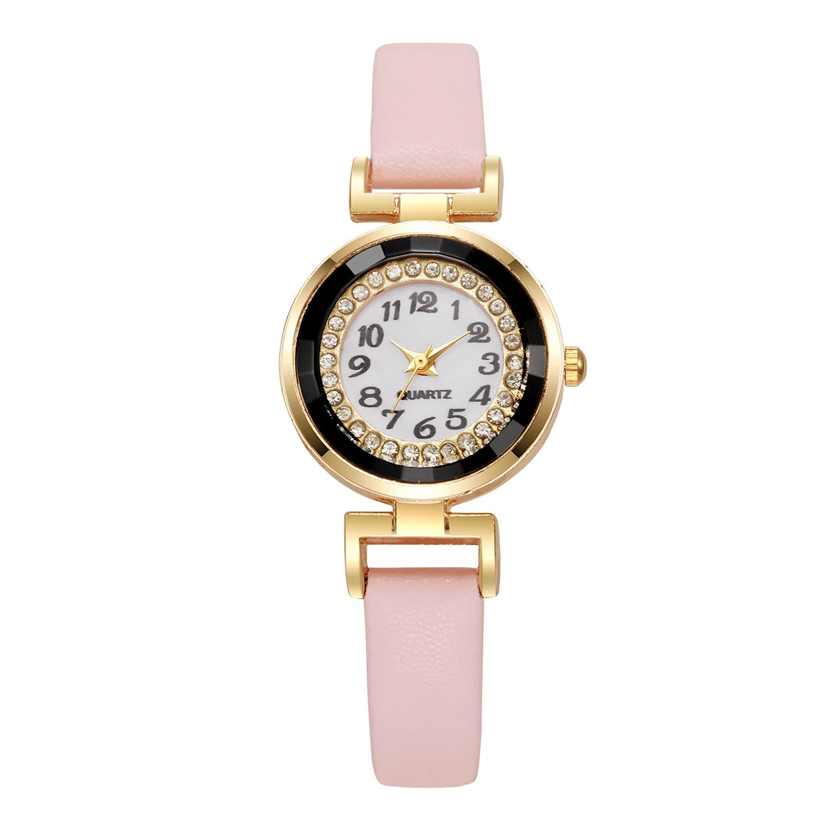 Small Arabic Casual Leather Strap Watch