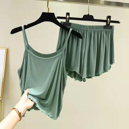 Lounge Sleeveless Camisole Shorts Pajamas Sleepwear Set