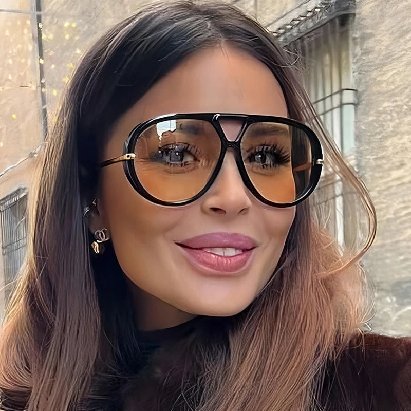 Oversized Oval Punk Pilot Sunglasses