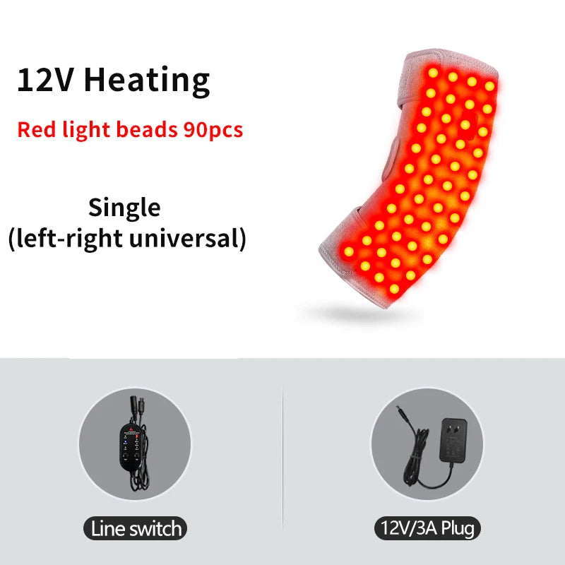 USB 660nm Red Light Electric Heating Elbow Wrap Massager
