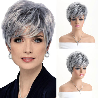 Short Natural Wigs with Bangs Soft  Hair Wig