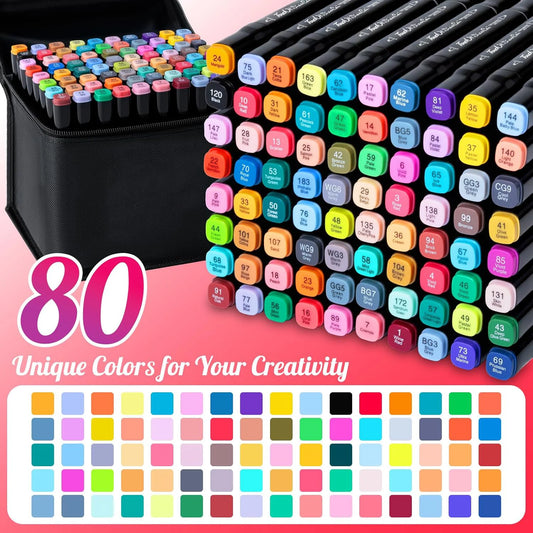 Markers 24-168 Colors Dual Tips Blender Art Markers Set