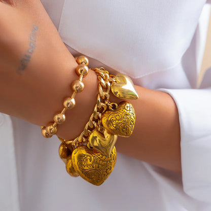 Choker Necklaces Punk Heart Hip Hop Jewelry Set