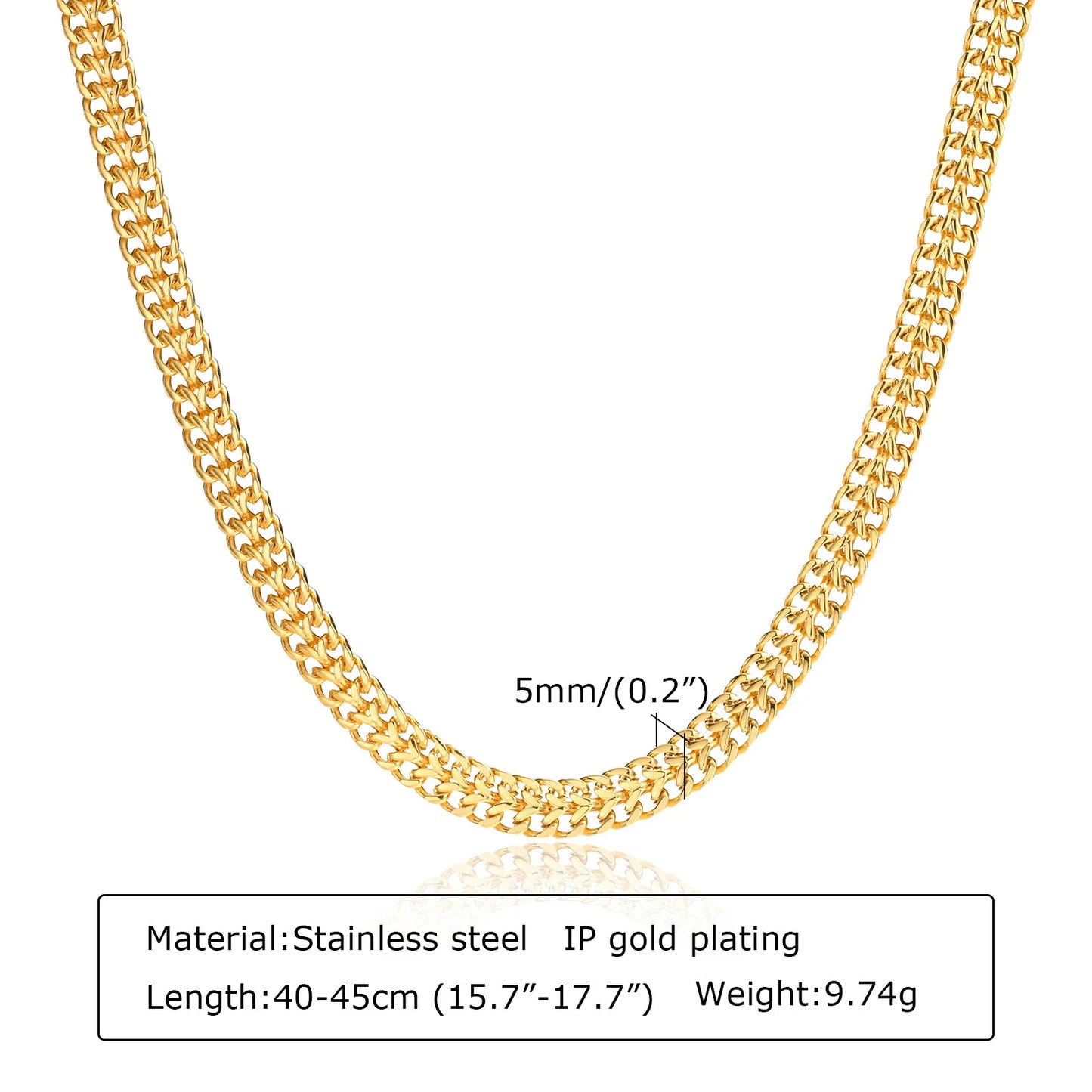 Chunky Gold Stainless Steel Jewelry Necklace