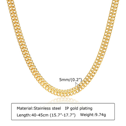Chunky Gold Stainless Steel Jewelry Necklace