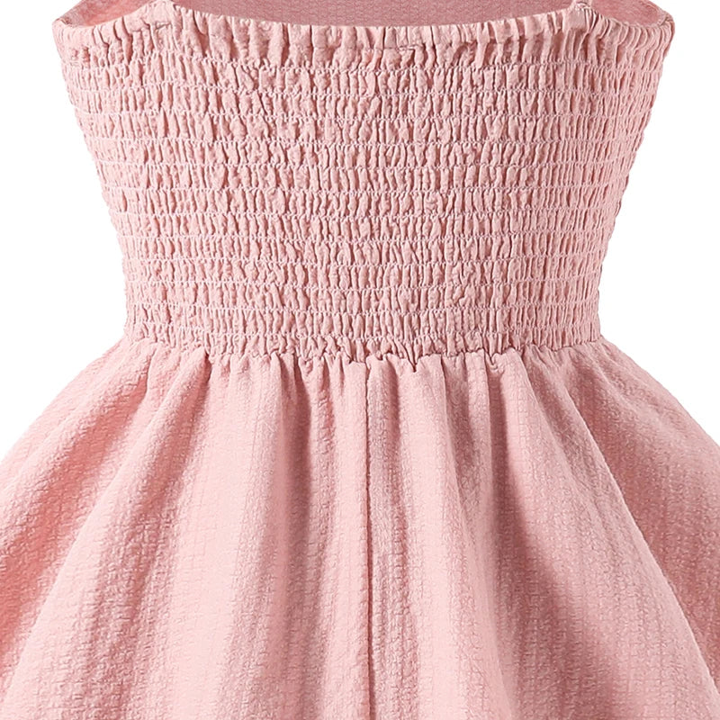 Pink Tiered Sling Princess Sweet Style Tween Girls Dress