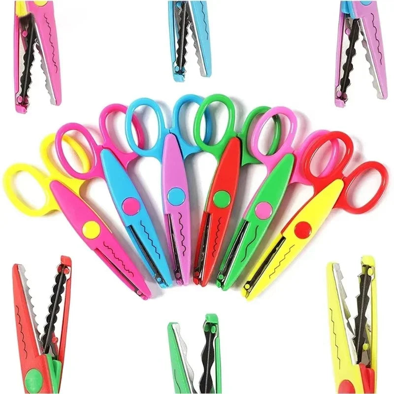 6pcs Scissors Wavy Pattern Paper Cutter Diy Handmade
