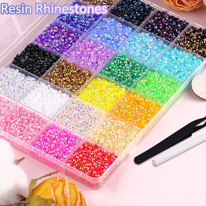 12000Pcs Resin Jelly Rhinestones Multicolor Nail Art