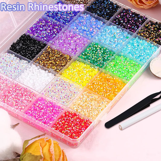12000Pcs Resin Jelly Rhinestones Multicolor Nail Art