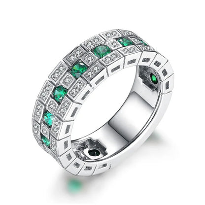 925 Sterling Silver with Zircon Crystal Glamour Rings Set