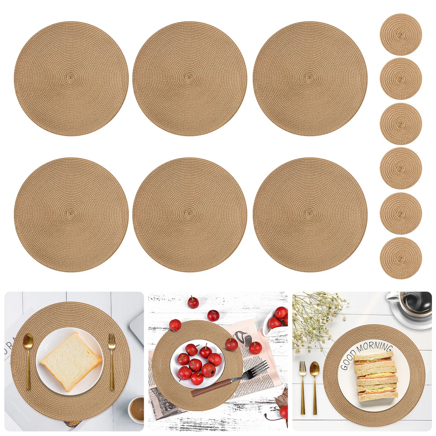 Round Braided Placemats Set