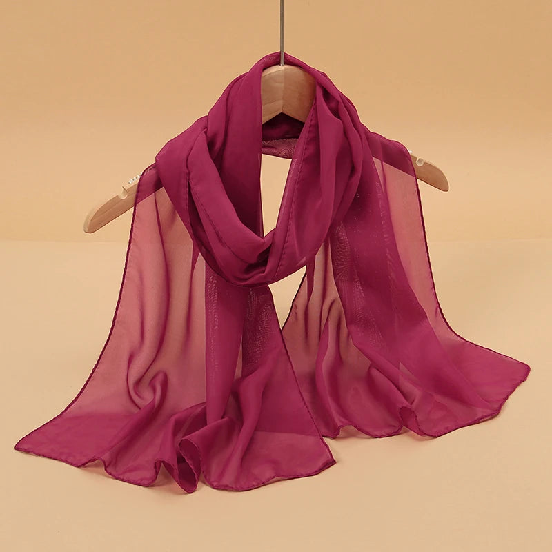 Chiffon Long Silk Scarf Turban