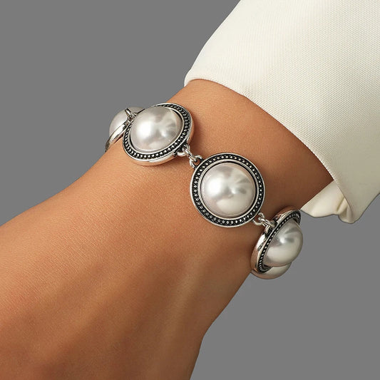 Boho Vintage Round Pearl Bohemian Adjustable Bracelet