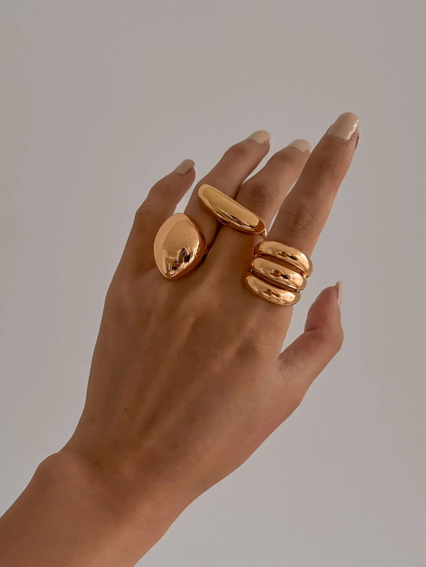 3 قطع/مجموعة حلقات معدنية مبالغ فيها