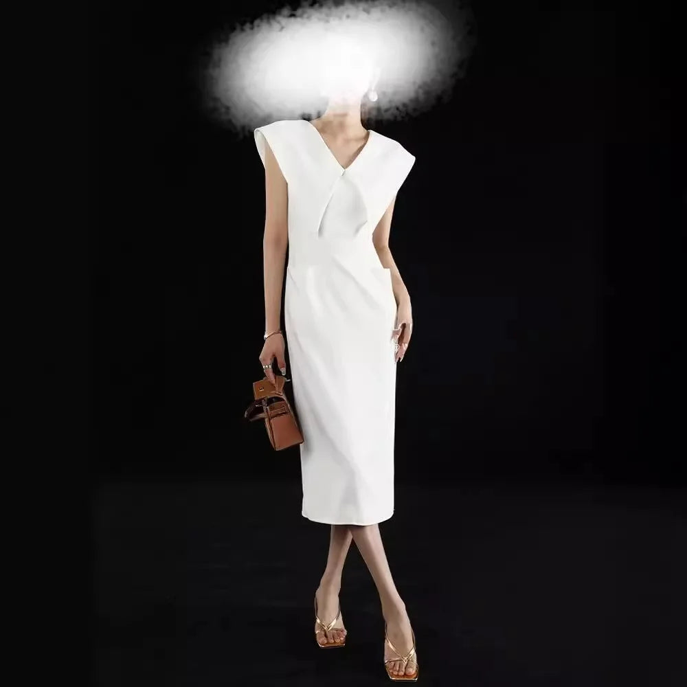 Sleeveless Slim High Waist Straight Dress