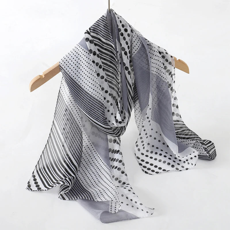 Chiffon Long Silk Scarf Turban