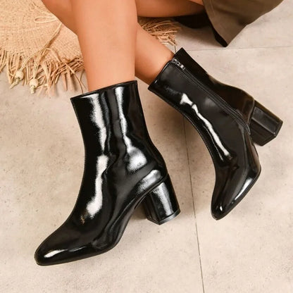 Ankle Side Zipper High Quality Leather Boots
