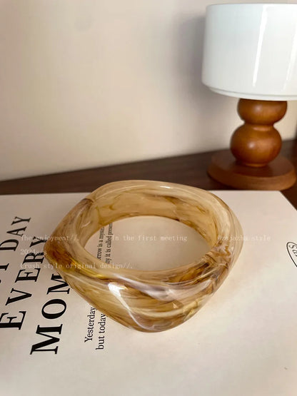 Geometry Wide-edge Dark Grain Bracelets