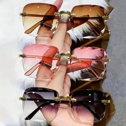 1/3PCS Square Rimless Luxury UV400 Sunglasses