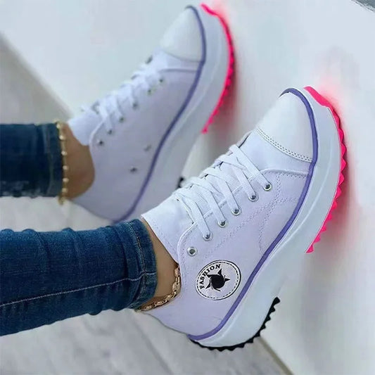 Canvas Casual Flat Lace-up Sneakers