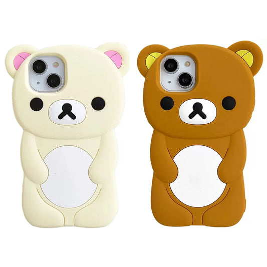 Rilakkuma Bear Silicone Soft Cover Case For iPhone Pro Max