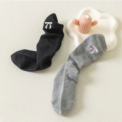 Spring Autumn Girls Knee High Socks Cotton Bow Socks for 3-12Y