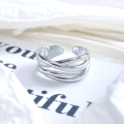 925 Sterling Silver Geometry Crystal Ring