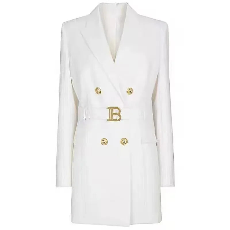Long Sleeve Buttons Double Blazer Jacket