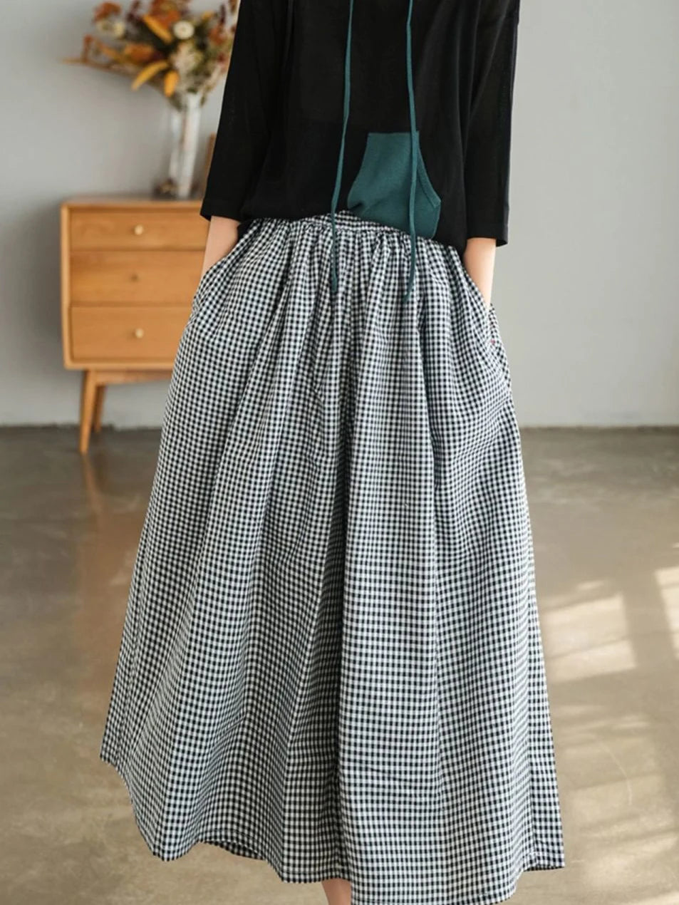 Thin Cotton Linen Wide Leg Baggy Pants