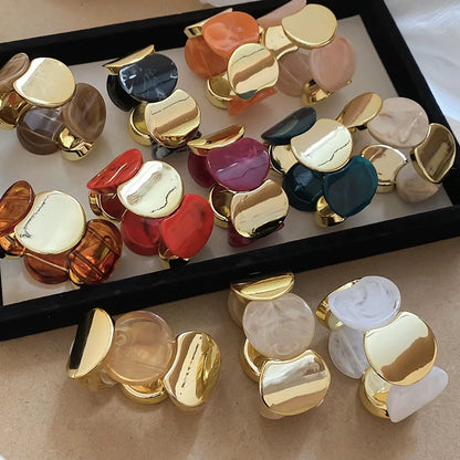 Multi-style Round Splicing Elastic Rope Resin Bracelets